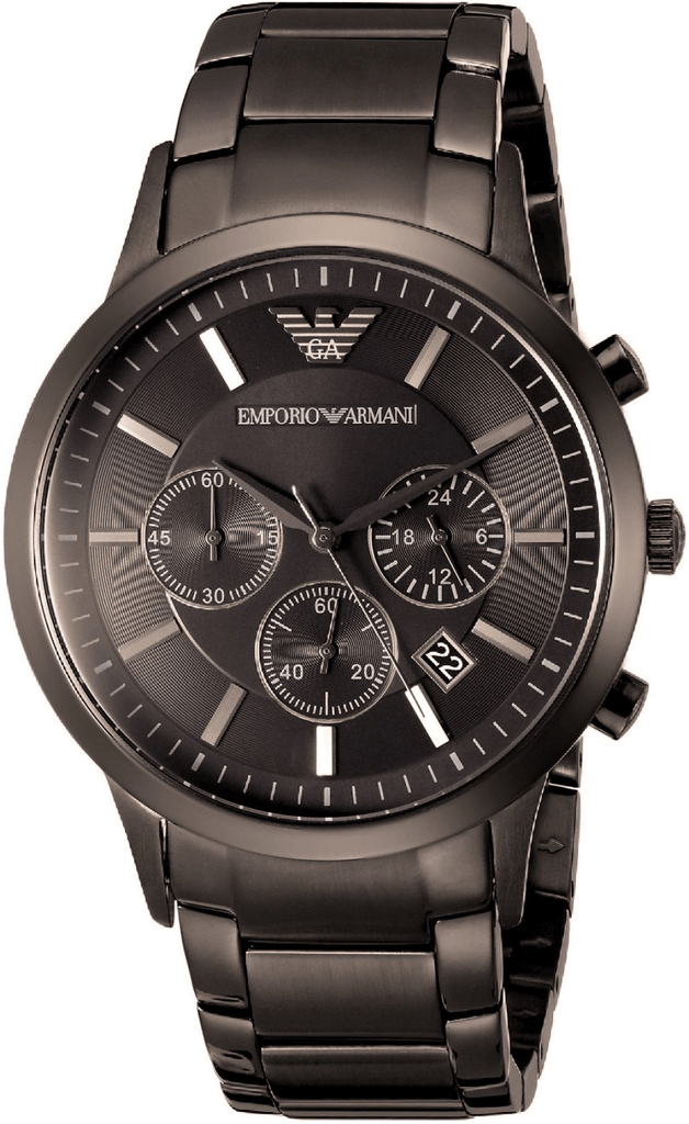 Emporio Armani Classic Chronograph Grey Dial Grey Steel Strap Watch For Men - AR2454