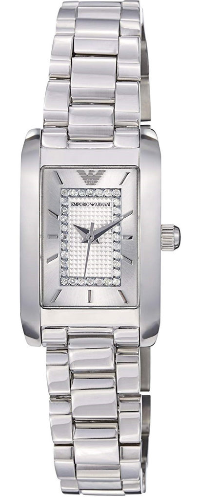 Emporio Armani Classic Diamonds Silver Dial Silver Steel Strap Watch For Women - AR3170