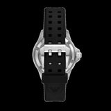 Emporio Armani Sea Explorer Automatic Black Dial Black Silicone Strap Watch For Men - AR60078