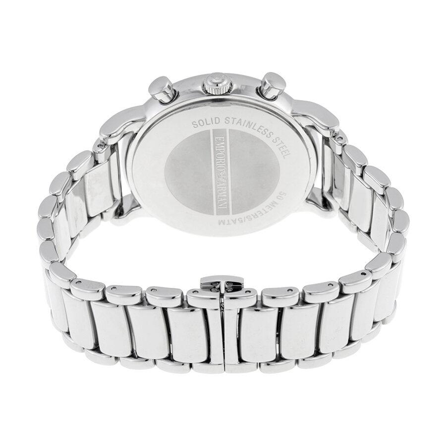 Emporio Armani Luigi Black Dial Silver Steel Strap Watch For Men - AR1894