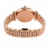 Emporio Armani Rosa Quartz Mother of Pearl Black Dial Rose Gold Steel Strap Watch For Women - AR11372