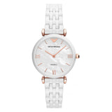 Emporio Armani Ceramica Mother of Pearl Dial White Ceramic Strap Watch For Women - AR1486