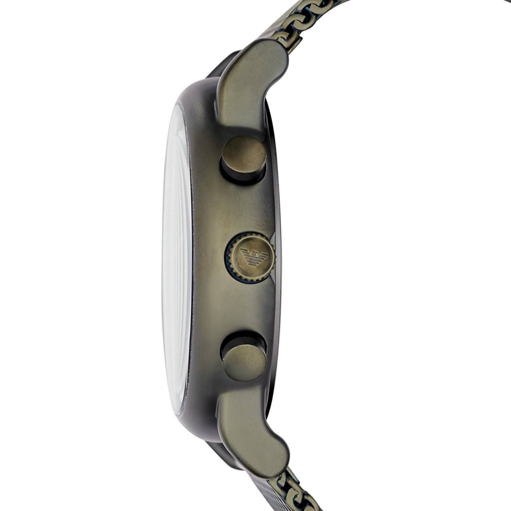 Emporio Armani Luigi Quartz Chronograph Black Dial Green Mesh Bracelet Watch For Men - AR11115