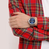 Emporio Armani Mario Chronograph Blue Dial Silver Steel Strap Watch For Men - AR11306