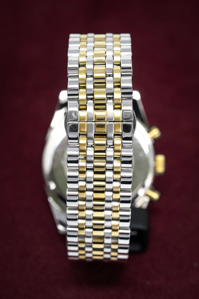 Emporio Armani Tazio Chronograph Blue Dial Two Tone Stainless Steel Watch For Men - AR6088