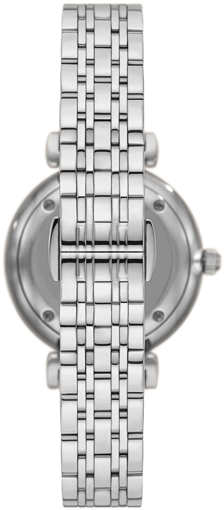 Emporio Armani Gianni T-Bar Quartz Silver Dial Silver Steel Strap Watch For Women - AR11445