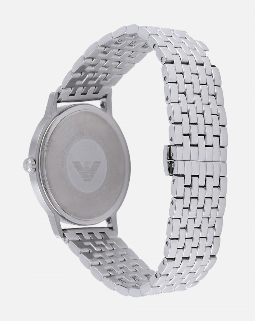 Emporio Armani Kappa Quartz Grey Dial Silver Mesh Bracelet Watch For Men - AR11068
