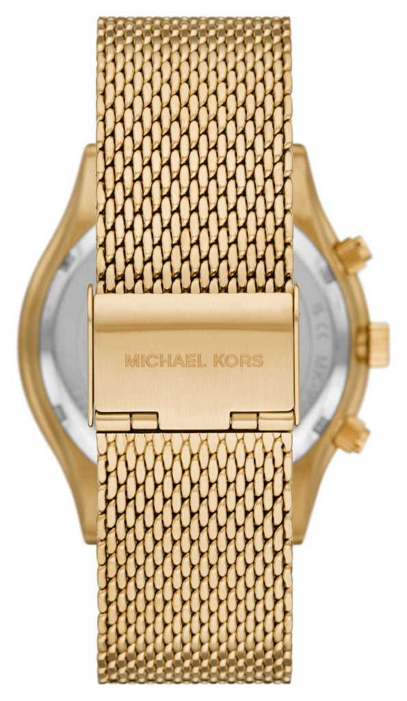Michael Kors Slim Runway Quartz Gold Dial Gold Mesh Bracelet Watch For Women - MK8625
