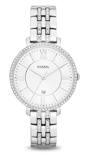 Fossil Jacqueline White Dial Silver Steel Strap Watch for Women - ES3545