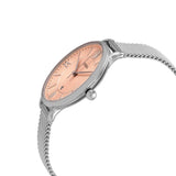 Fossil Jacqueline Three Hand Pink Dial Silver Mesh Strap Watch for Women - ES5089