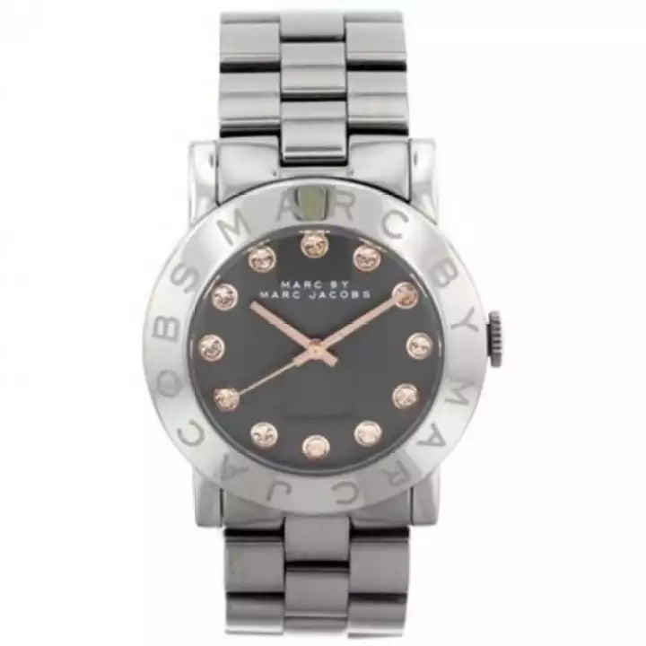 Marc Jacobs Rock Crystal Grey Dial Grey Steel Strap Watch for Women - MBM8596