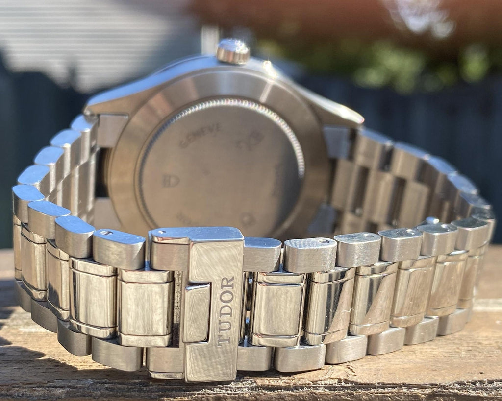 Tudor Style Automatic Burgundy Red Dial Silver Steel Strap Watch for Men - M12710-0015