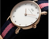 Daniel Wellington Classy Winchester White Dial Two Tone NATO Strap Watch For Women - DW00100065
