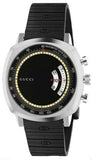 Gucci Grip Chronograph Black Dial Black Rubber Strap Watch For Men - YA157301