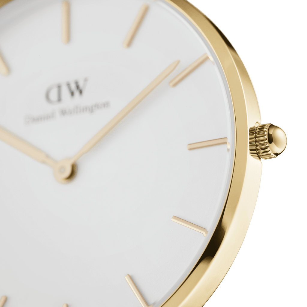 Daniel Wellington Classic Petite Evergold White Dial Gold Mesh Bracelet Watch For Women - DW00100346