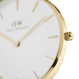 Daniel Wellington Classic Petite White Dial Gold Mesh Bracelet Watch For Women - DW00100348