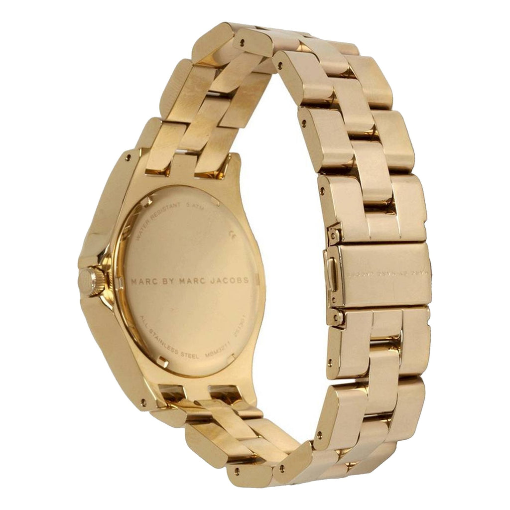 Marc Jacobs Henry Gold Dial Gold Steel Strap Watch for Women - MBM3211
