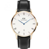 Daniel Wellington Classic Sheffield White Dial Black Leather Strap Watch For Men - DW00100084