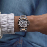 Guess Sunray Multifunction Crystals Silver Dial Two Tone Steel Strap Watch For Women - GW0616L3