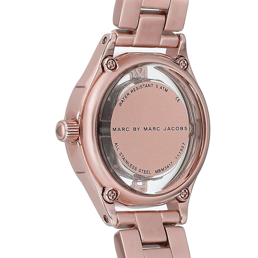 Marc Jacobs Tether Transparent Rose Gold Dial Rose Gold Steel Strap Watch for Women - MBM3417