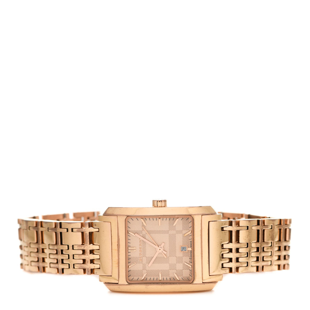 Burberry Nova Check Quartz Rose Gold Dial Rose Gold Steel Strap Watch for Women - BU1578