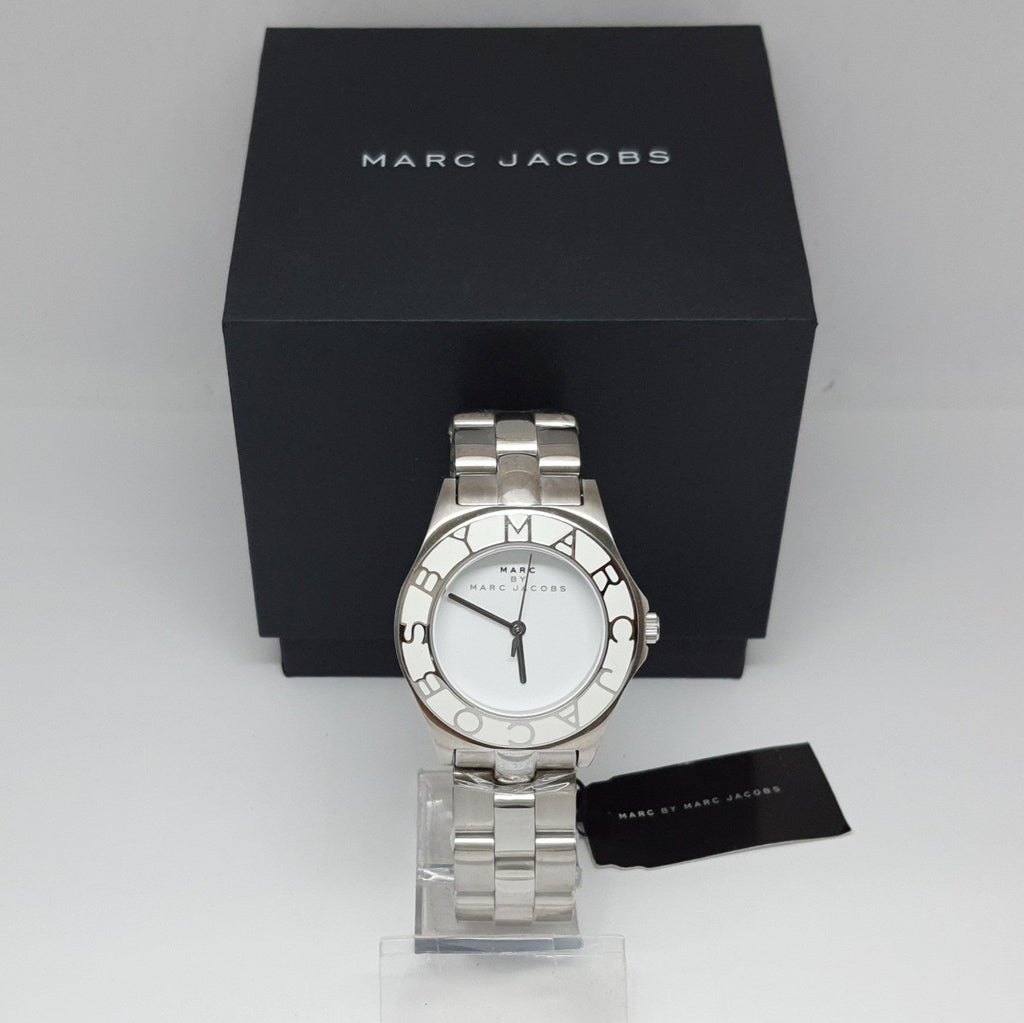 Marc Jacobs Blade White Dial Silver Steel Strap Watch for Women - MBM3048