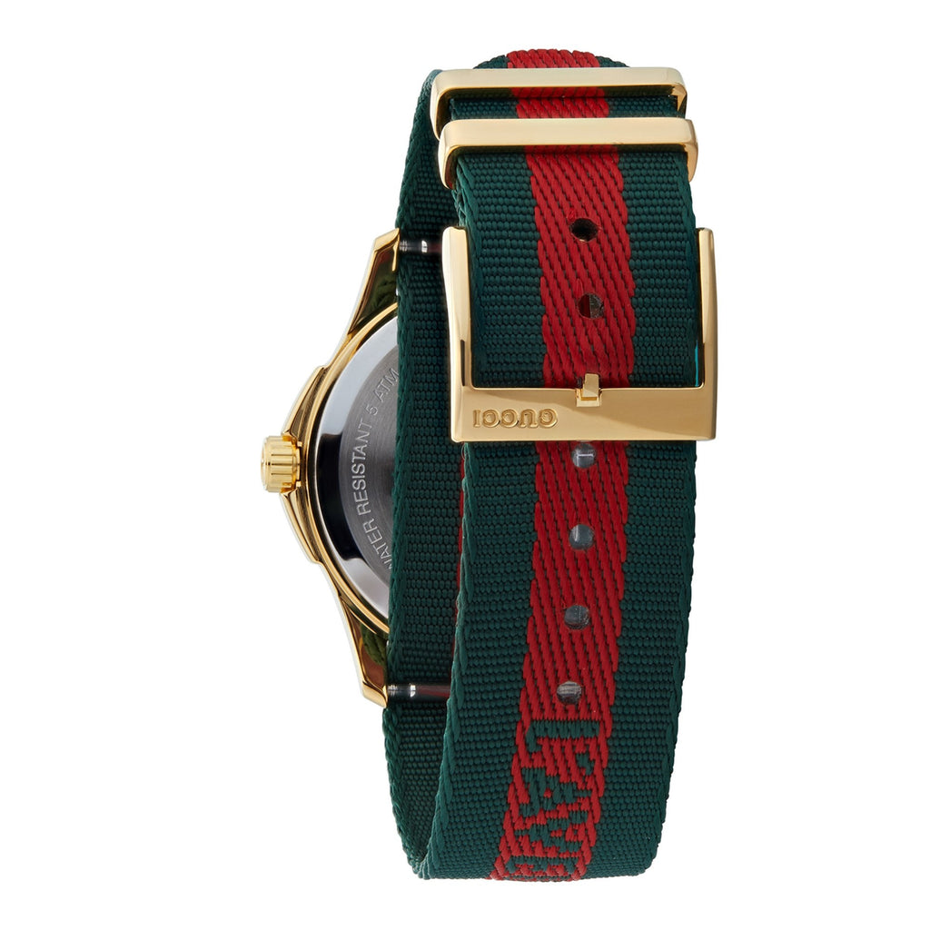 Gucci Le Marche des Merveilles Green & Red Dial Green & Red NATO Strap Unisex Watch - YA126487