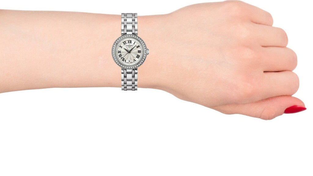 Tissot Bellissima Small Lady Diamonds Silver Dial Silver Steel Strap Watch For Women - T126.010.61.113.00