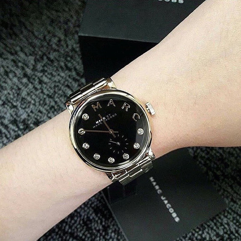 Marc Jacobs Blade Black Dial Silver Steel Strap Watch for Women - MBM8672