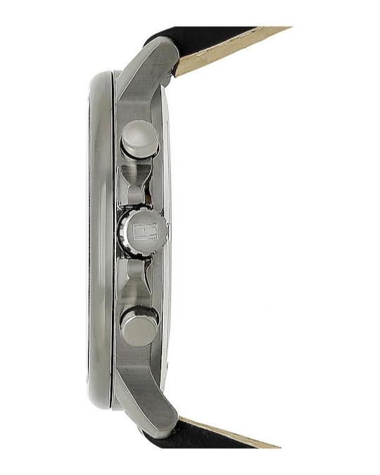 Tommy Hilfiger London Chronograph Grey Dial Black Leather Strap Watch for Men - 1791533