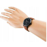 Tommy Hilfiger Brooklyn Quartz Black Dial Brown Leather Strap Watch for Men - 1791510