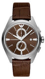 Emporio Armani Claudio Chronograph Brown Dial Brown Leather Strap Watch For Men - AR11482