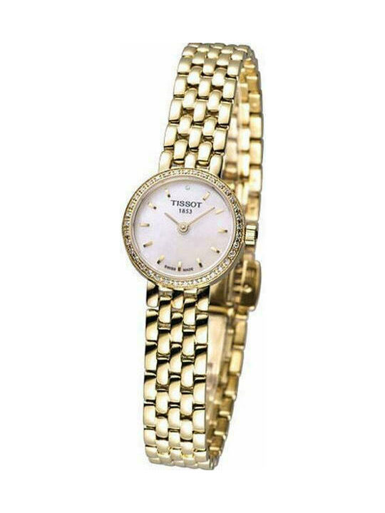 Tissot T-Lady Lovely Mother of Pearl Dial Gold Steel Strap Watch For Women - T058.009.63.116.00