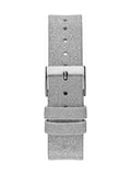 Guess Sparkle Butterfly White Dial Silver Leather Strap Watch For Women - GW0008L1