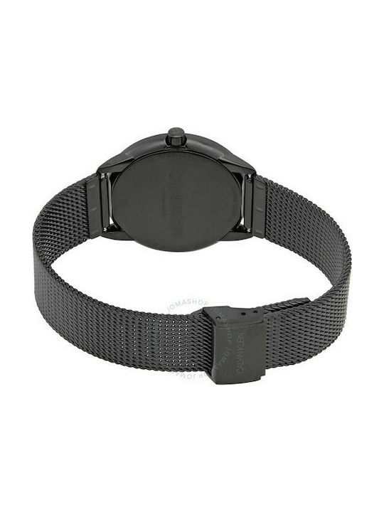 Calvin Klein Minimal Diamonds Black Dial Black Mesh Bracelet Watch for Women - K3M22X2X