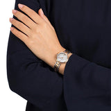 Tissot Flamingo Mother of Pearl White Dial Two Tone Steel Strap Watch For Women - T094.210.22.111.01