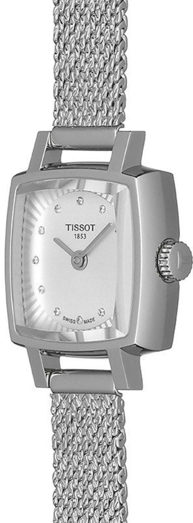 Tissot Lovely Square Silver Dial Silver Mesh Bracelet Watch For Women - T058.109.11.036.00