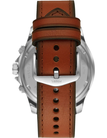 Fossil Dillinger Luggage Chronograph Green Dial Brown Leather Strap Watch for Men - FS5734