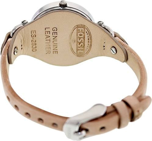 Fossil Georgia Bone Grey Dial Beige Leather Strap Watch for Women - ES2830