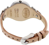 Fossil Georgia Bone Grey Dial Beige Leather Strap Watch for Women - ES2830