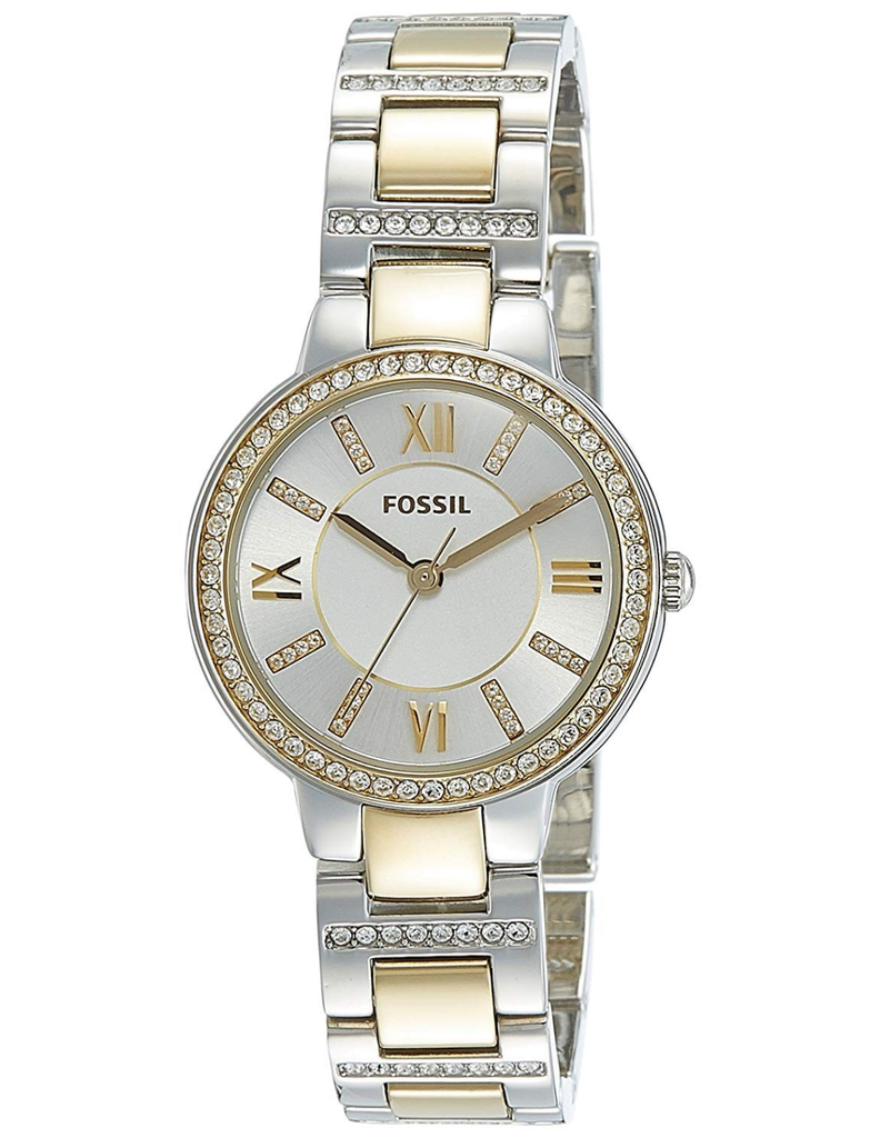 Fossil Virginia Silver Dial Two Tone Steel Strap Watch for Women - ES3503