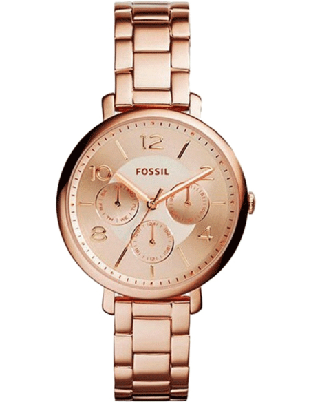Fossil Jacqueline Rose Gold Dial Rose Gold Steel Strap Watch for Women - ES3665