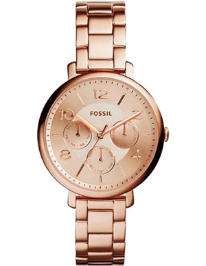 Fossil Jacqueline Rose Gold Dial Rose Gold Steel Strap Watch for Women - ES3665