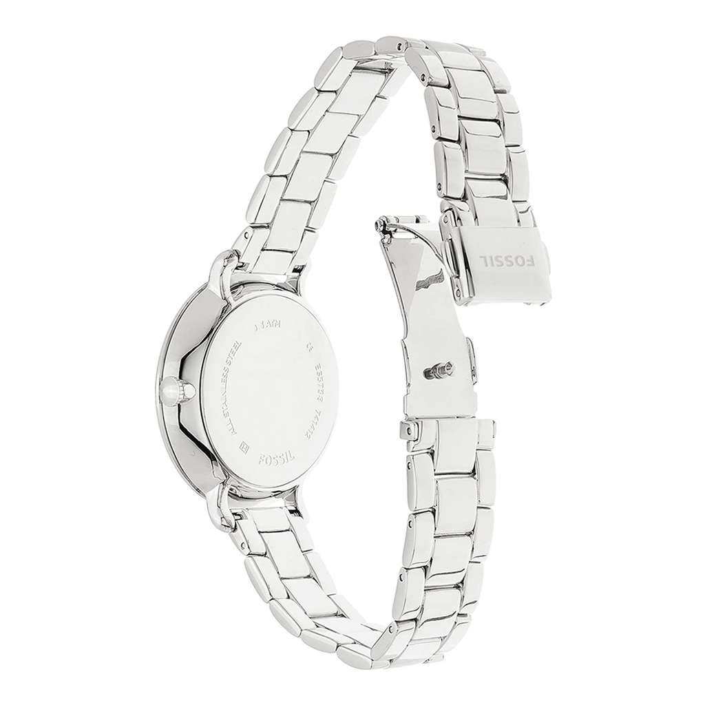 Fossil Jacqueline Multifunction White Dial Silver Steel Strap Watch for Women - ES3738
