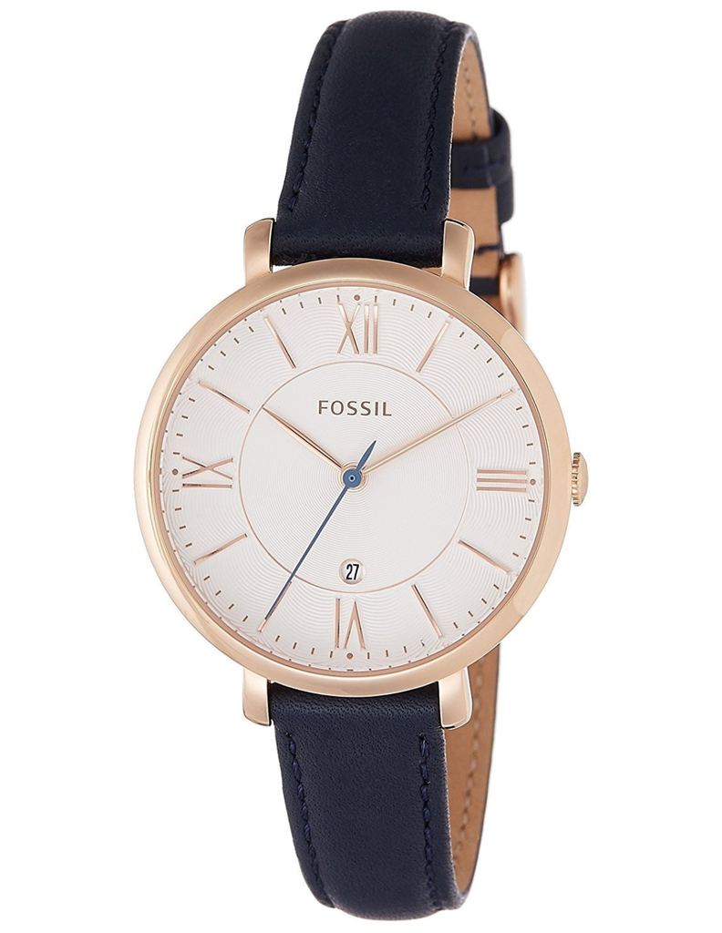 Fossil Jacqueline White Dial Blue Leather Strap Watch for Women - ES3843