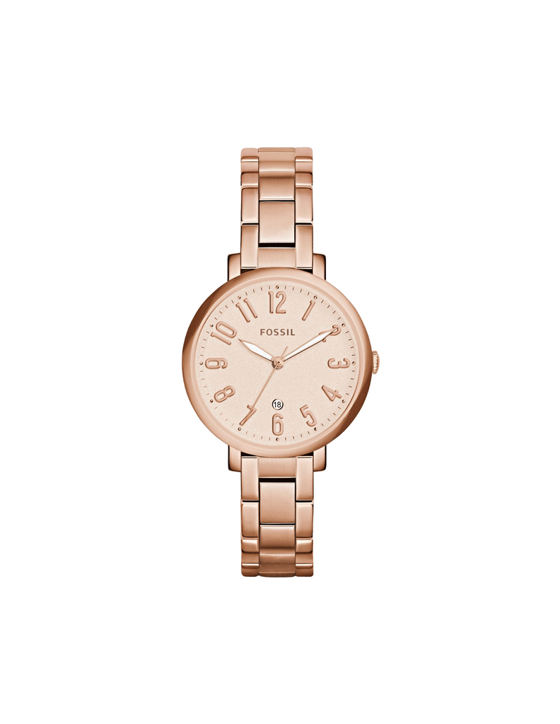 Fossil Jacqueline Rose Gold Dial Rose Gold Steel Strap Watch for Women - ES3970