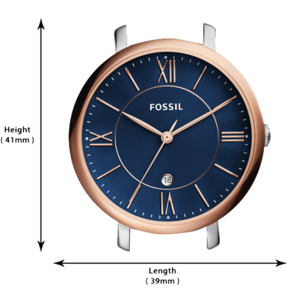 Fossil Jacqueline Three Hand Date Luggage Blue Dial Brown Leather Strap Watch for Women - ES4274
