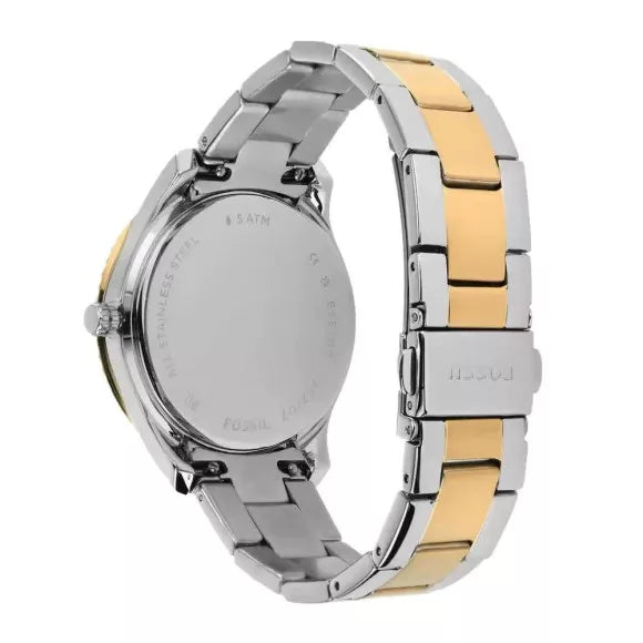 Fossil Stella Sport Multifunction Silver Dial Two Tone Steel Strap Watch for Women - ES5107