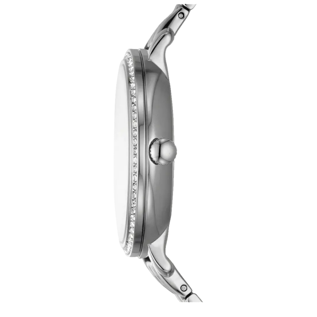 Fossil Jacqueline Multifunction Moonphase White Dial Silver Steel Strap Watch for Women - ES5164