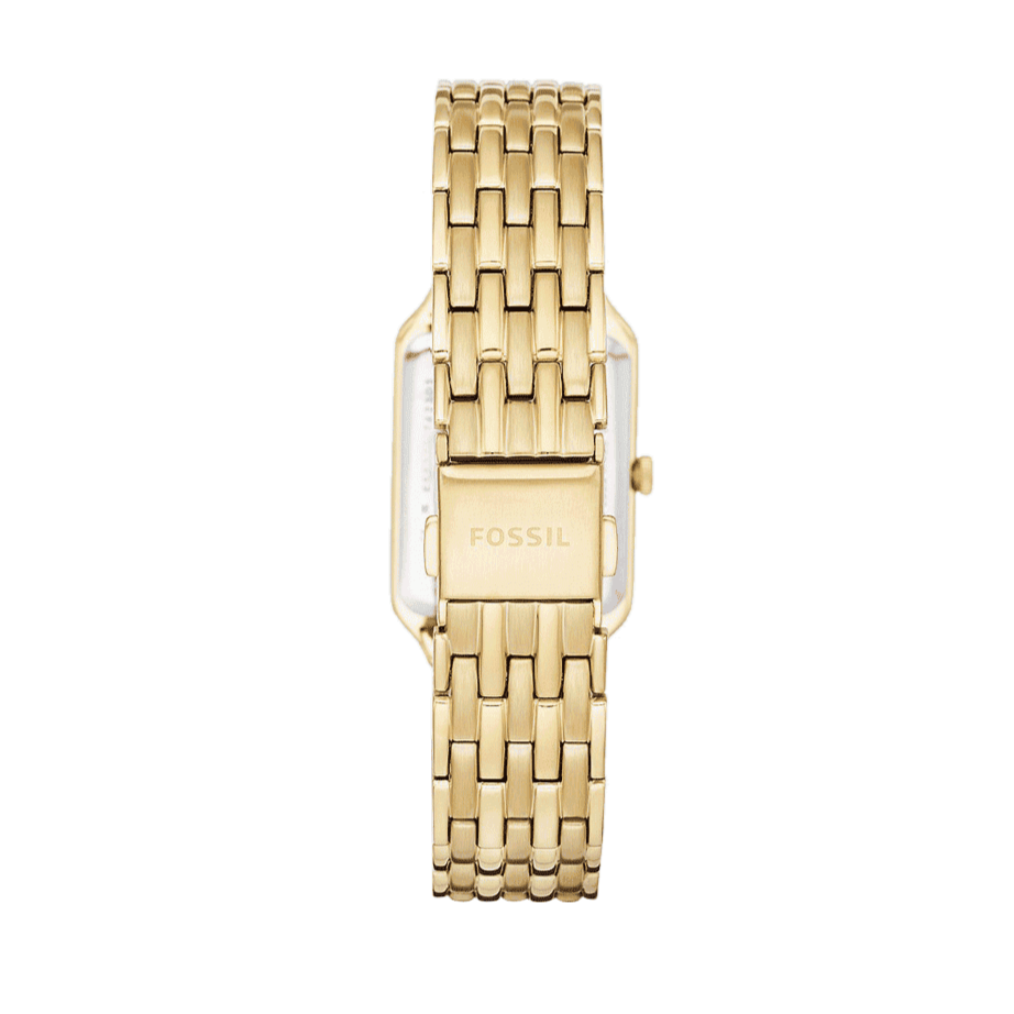 Fossil Raquel Three Hand Date White Dial Gold Steel Strap Watch For Women - ES5220